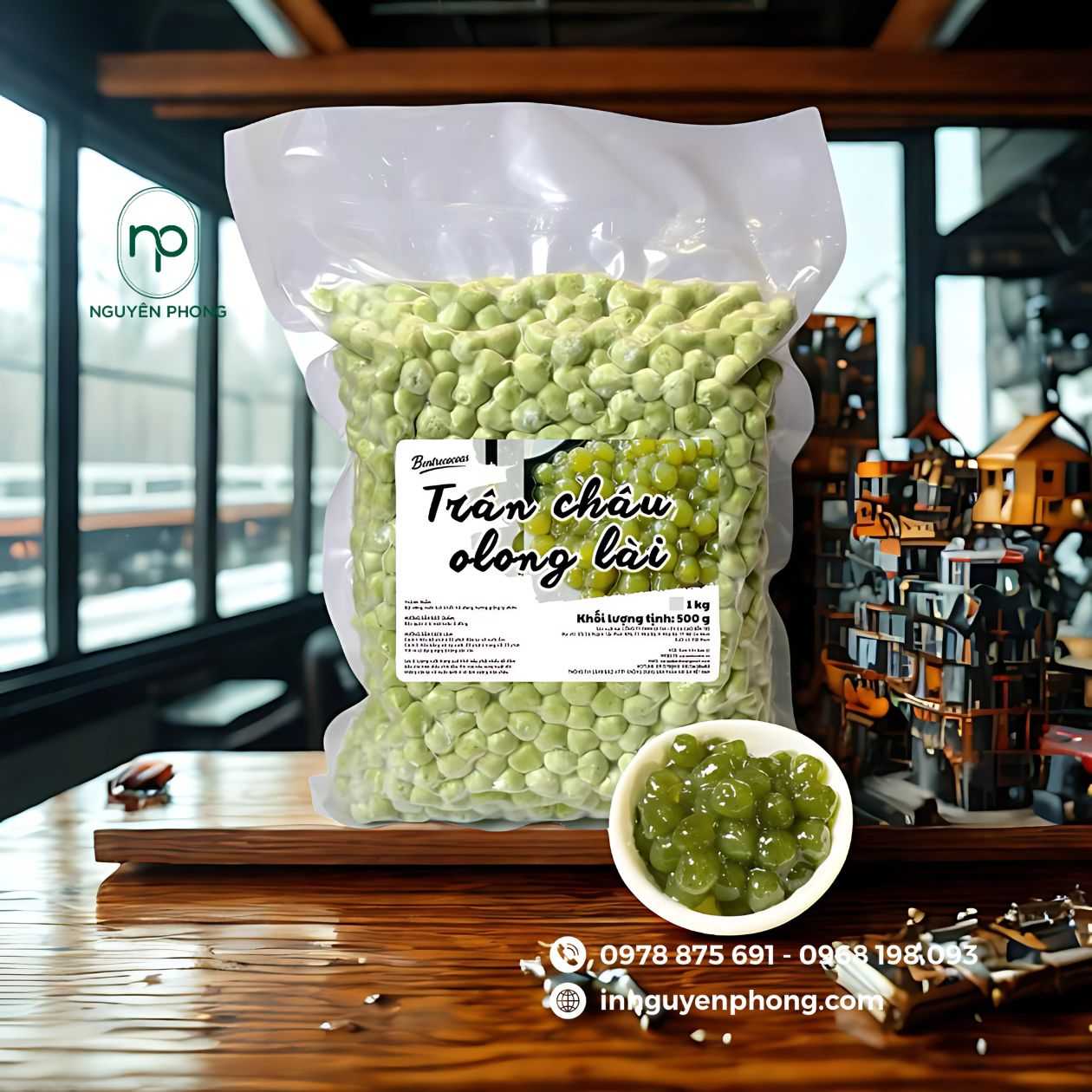 Mẫu tem dán trân châu ô long nhài 